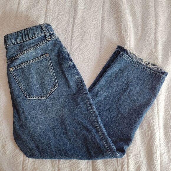 Boden Straight Leg Blue Button-Fly Jeans Raw Hem 8 - Picture 11 of 11